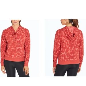 Mineral Red Ink Tie Dye Wash Sunnyside Hoodie - Women Jessica Simpson